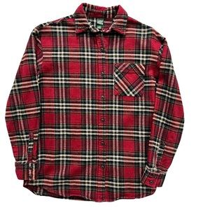 Wild Fable Women's Size XS Red Plaid Long Sleeve Button Down Flannel Shirt, Warm